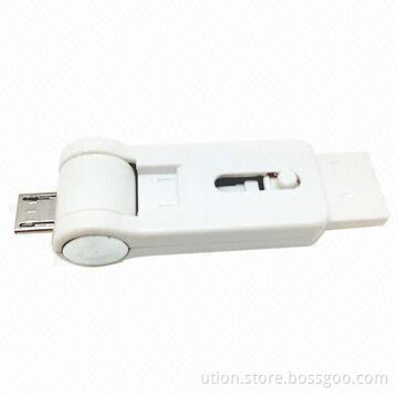 New Design OTG USB Flash Memory with 1 to 32GB Memory Capacity, Free Sample Customized Drives